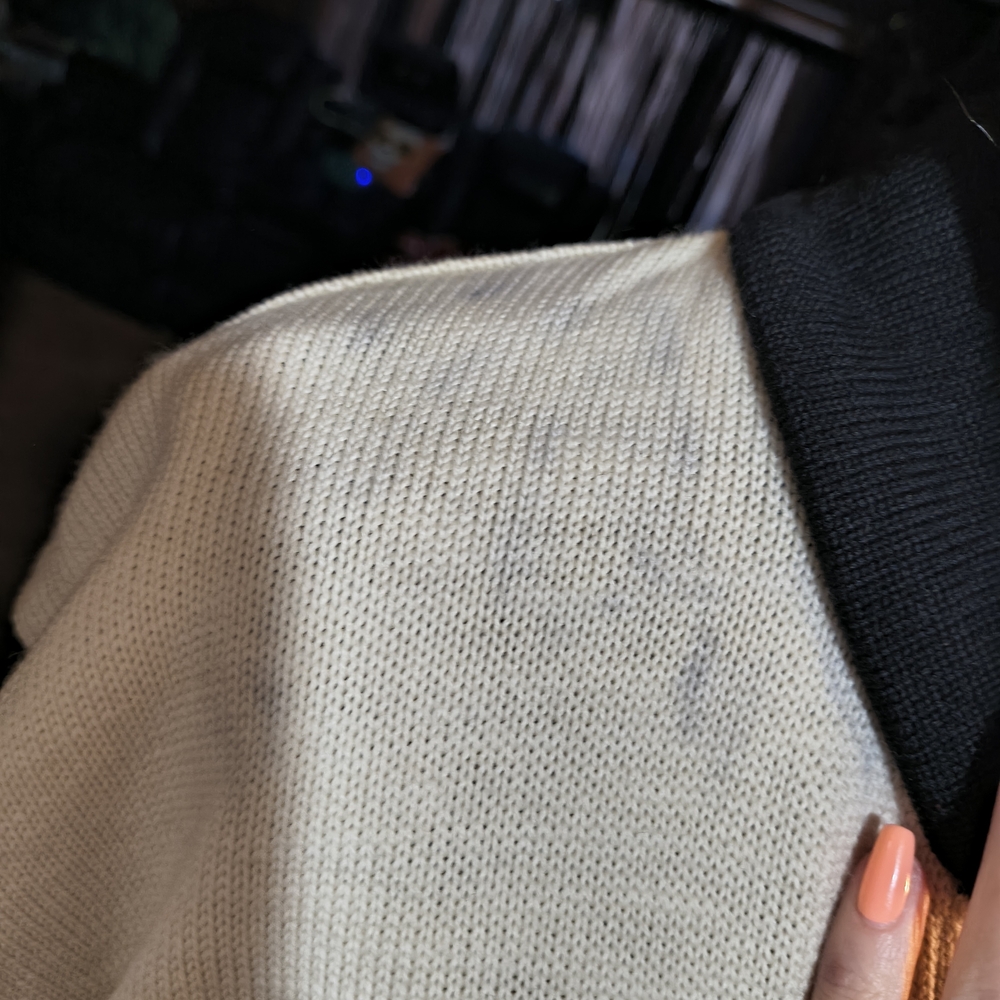 Harley-Davidson Cream and Black Half-Zip Pullover Sweater - Picture 5 of 10